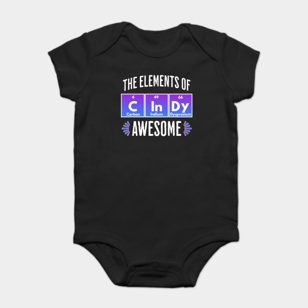 CInDy: Elements of Awesome, name design Baby Bodysuit by Luxinda